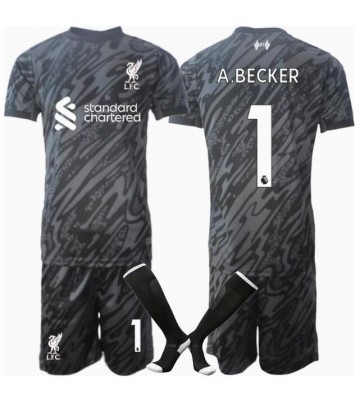 Liverpool Alisson Becker #1 Brankář Domácí dres komplet pro Děti 2024-25 Krátkým Rukávem (+ Krátké kalhoty)
